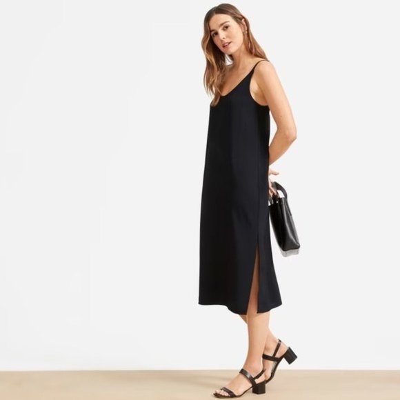 Everlane Dresses & Skirts - Everlane Japanese GoWeave Scoop Neck Sleeveless Slip Dress Black Size 14 New N89